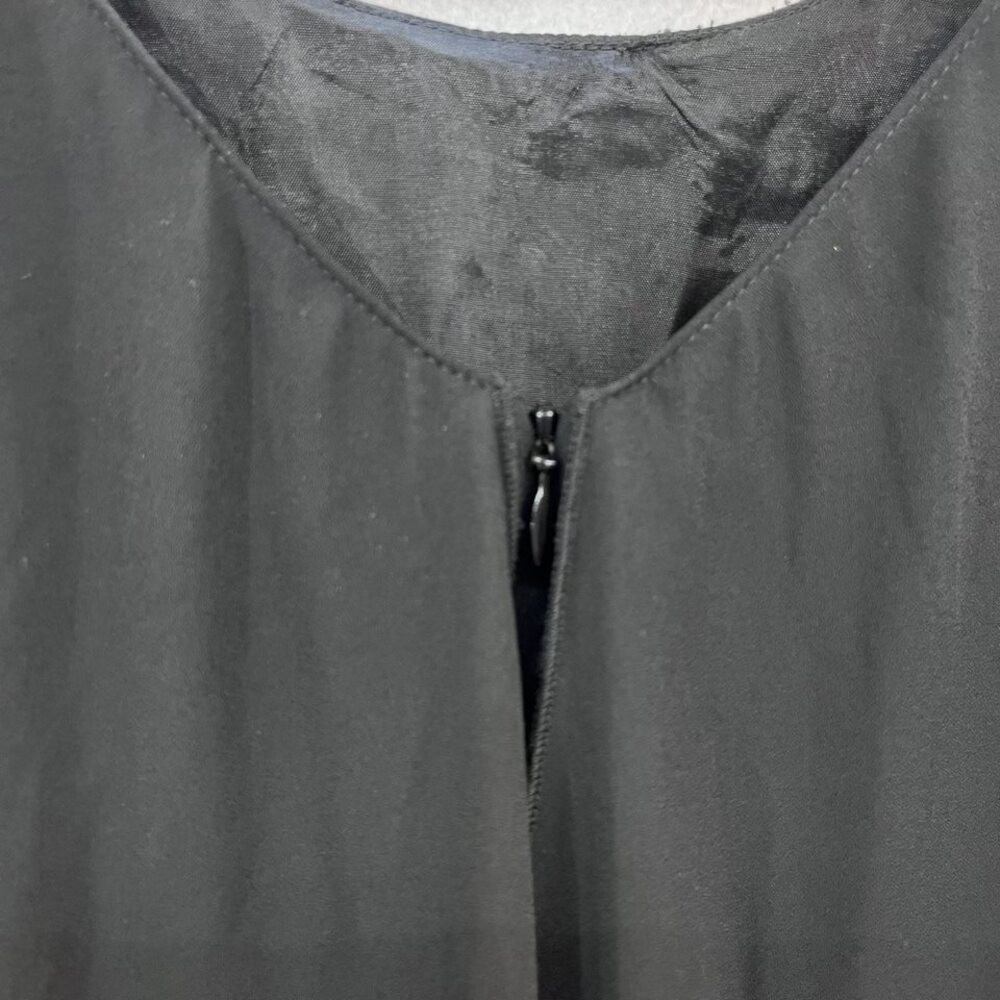 Cartise knee length sleeveless little black dress chiffon cape sleeves sz 12 - Picture 9 of 10
